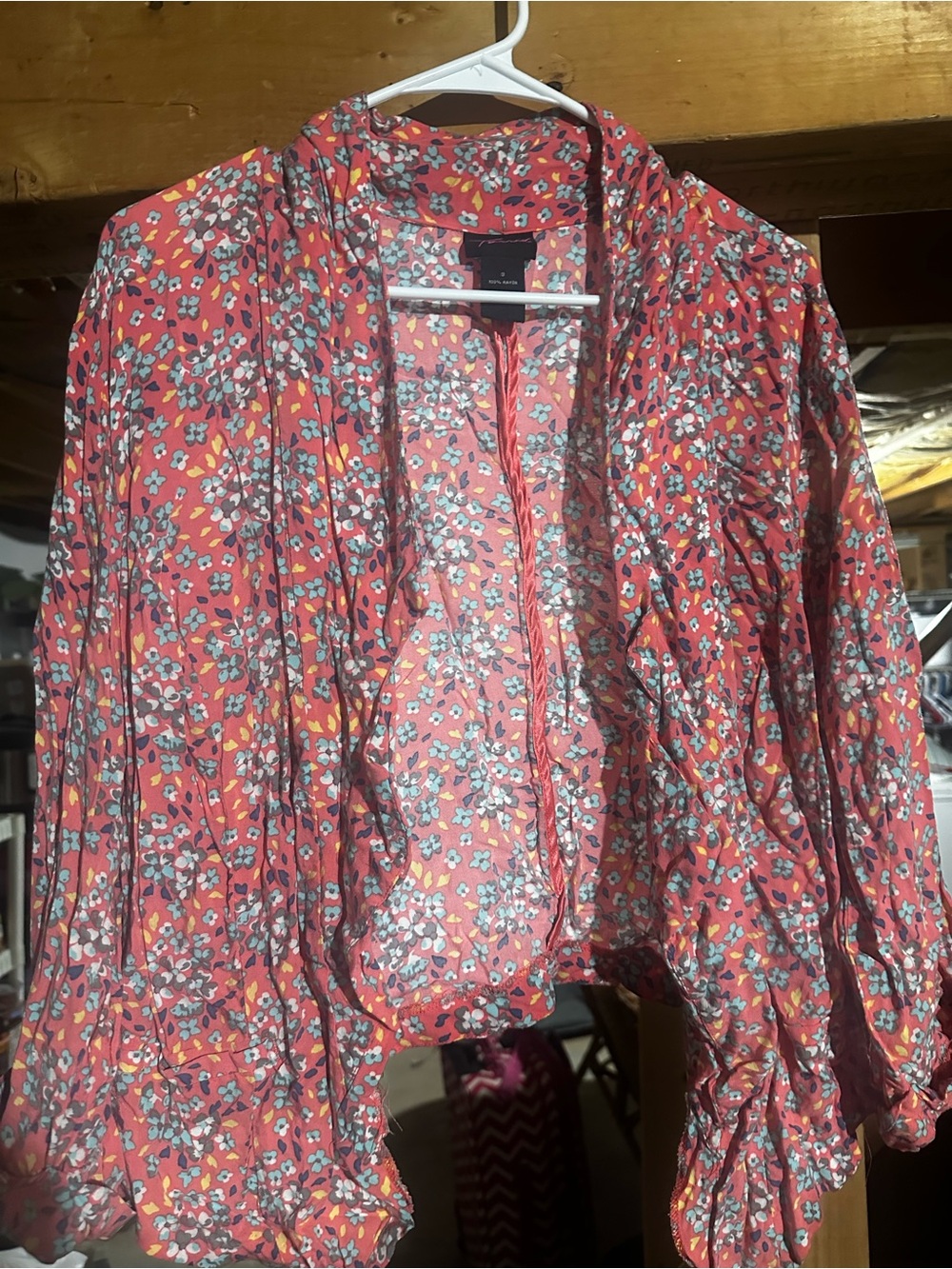 Vintage Torrid Floral Pink Open-Front Lightweight Cardigan